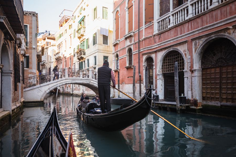 venetian waterways by gondola